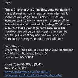 Email from Camp Bowow