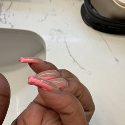 Nails are not fully polished polish is already chipping