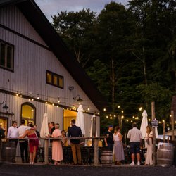 Magnanini Winery - Softly lit at night - photo by Mike Wake Photos