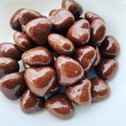 Chocolate covered caramel hearts-I think these only come out at valentines.