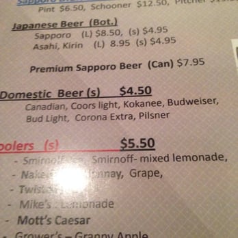 Kabuki Sushi & Grill South - Beer prices - Japanese Near Me - Edmonton, Alberta