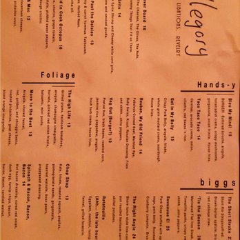 Allegory - Dinner menu. - American Near Me - Naperville, Illinois Allegory - Dinner menu. - American Near Me - Naperville, Illinois