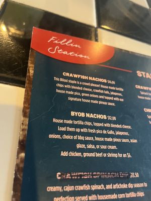 Menu photo 3 The Fillin Station Biloxi, MS