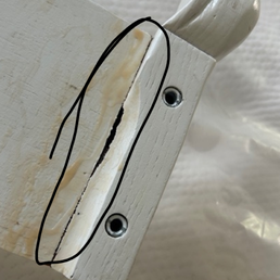 Broke the leg on our Restoration Hardware primary king bed. That is wood glue that the moving team thought would fix it. Broke the leg on our Restoration Hardware primary king bed. That is wood glue that the moving team thought would fix it.