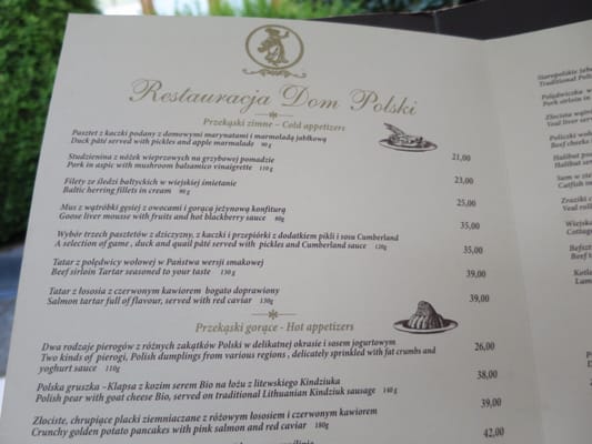 Menu photo 1 Dom Polski Warsaw, MZ