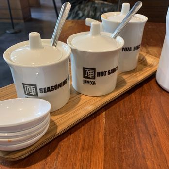 JINYA Ramen Bar - Downtown LA - Table condiments - Ramen Near Me - Los Angeles, California JINYA Ramen Bar - Downtown LA - Table condiments - Ramen Near Me - Los Angeles, California