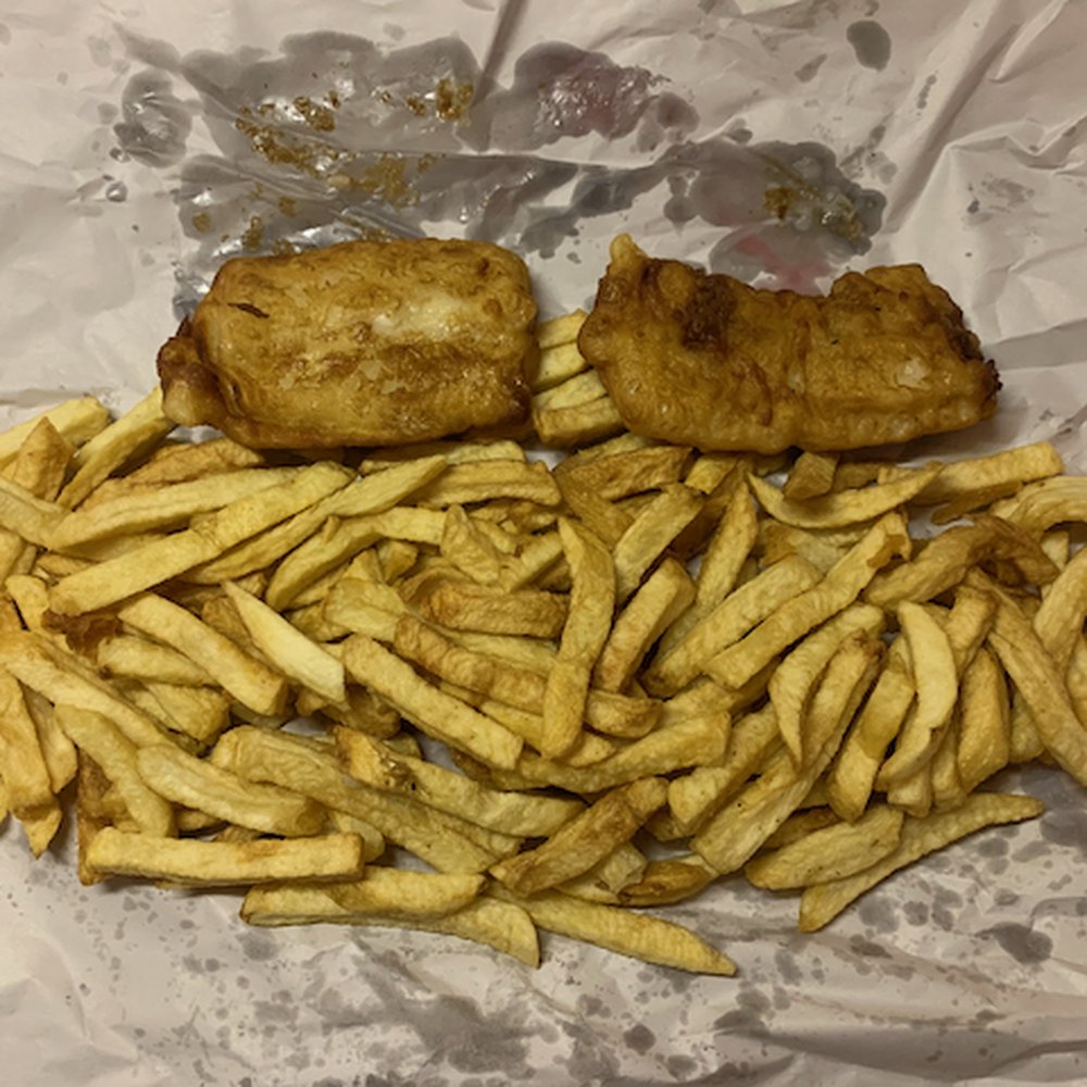 One halibut, one fish, one chips