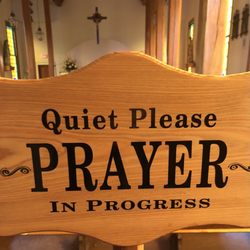 Our Lady Of Mt. Carmel Catholic Church - Sign in church