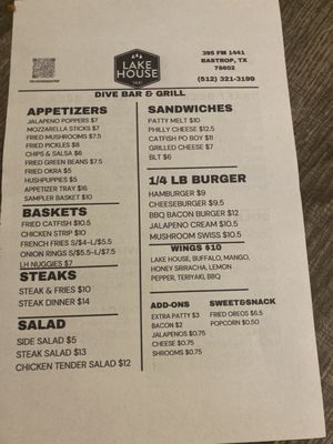 Menu photo 2 Lakehouse 1441 Bastrop, TX Menu photo 2 Lakehouse 1441 Bastrop, TX