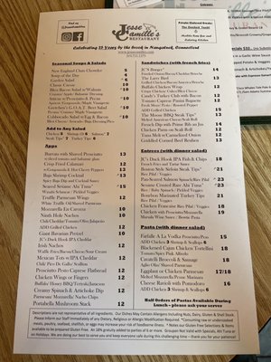 Menu photo 1 Jesse Camille's Restaurant Naugatuck, CT