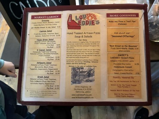 Menu photo 4 LouEddie's Pizza Skyforest, CA