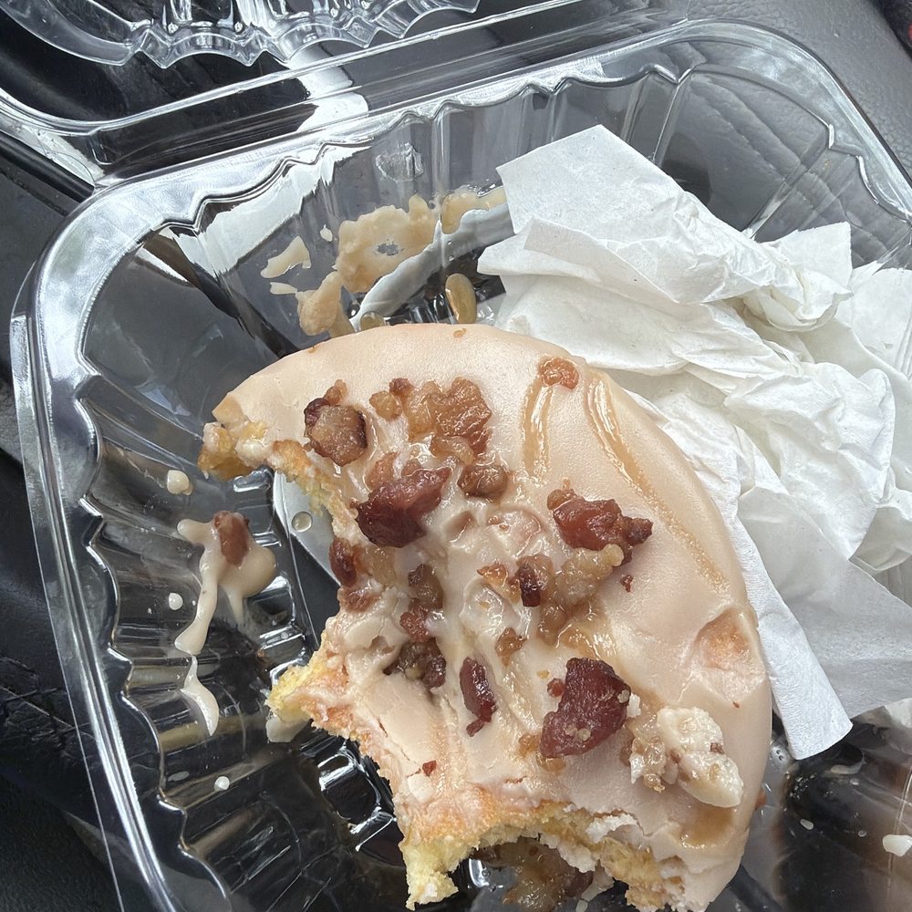 Duck Donuts - Half eaten bacon in the sun donut - Donuts Near Me - East Brunswick, New Jersey
