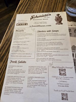 Menu photo 5 Schmidt's Sausage Haus Columbus, OH