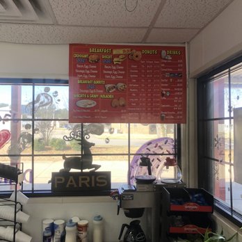 The Donut Palace - Menu inside the restaurant - Donuts Near Me - Lonoke, Arkansas