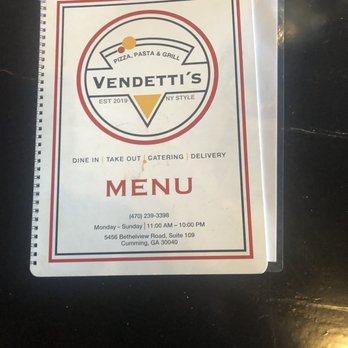 Vendetti's - Menu (kind of) - Pizza Near Me - Cumming, Georgia