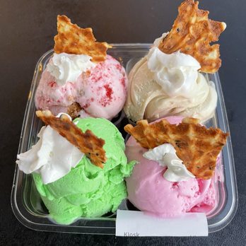 Ant's Ice Cream - Top left clockwise: Red velvet, jasmine milk tea, dragon fruit, and pandan - Ice Cream & Frozen Yogurt Near Me - Garden Grove, California