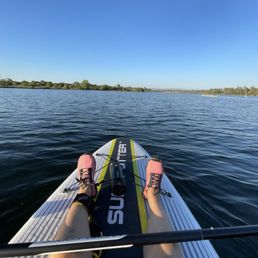 Calm water, great for paddle boarding and kayaking. Calm water, great for paddle boarding and kayaking.