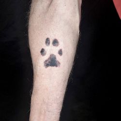 Wynwood Tattoo - Paw print on forearm.