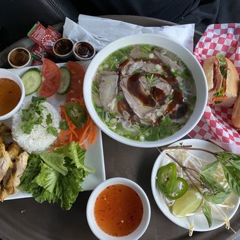 Phoever - Rice with Grilled Chicken, Pho, & BBQ pork banh mi. - Vietnamese Near Me - Pensacola, Florida