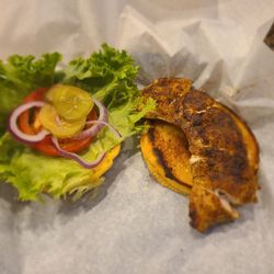 Anna Maria Oyster Bar Cortez - Blackened Grouper Sandwich