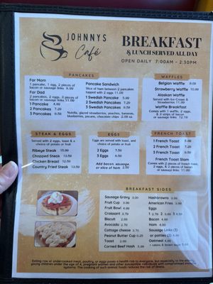 Menu photo 1 Johnnys Cafe Beloit, WI