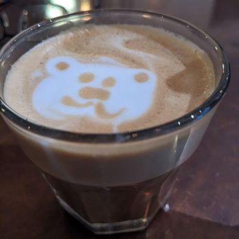 Soma - Good morning! Cortado with lovely coffee art. - Coffee & Tea Near Me - Bloomington, Indiana