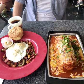 The Blue Hen Cafe - Corned Beef Mash & the Breakfast Burrito - Southern Near Me - Saint Augustine, Florida