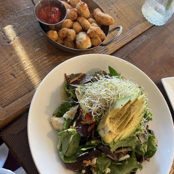 The Roxy Encinitas - Cheese curds and Roxy Chef Salad - Tapas/Small Plates Near Me - Encinitas, California