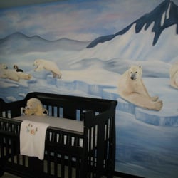 Art by Kiah: Custom Murals & Fine Art - Polar bear nursery mural, Austin, TX