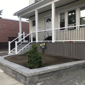 Watch City Construction - Front railings, sitting bench, front steps and loam - Masonry/Concrete Near Me - Weston , Massachusetts