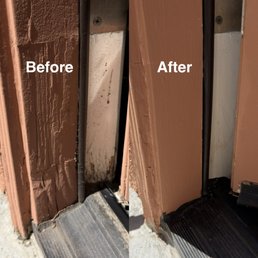 Rotting bottom door jambs before and after! Rotting bottom door jambs before and after!