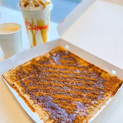 Crêpinos - Pumpkin spice crepe, caramel milkshake & pumpkin spice macchiato