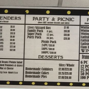 Walsh's Chicken - Partial menu board - Southern Near Me - Martinsville, Virginia Walsh's Chicken - Partial menu board - Southern Near Me - Martinsville, Virginia