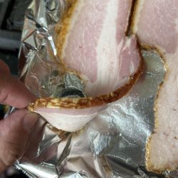Foss Fine Meat - The thickness I selected and it's great looking bacon.