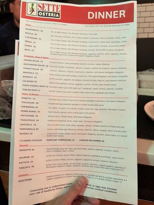 Menu photo 2 Sette Osteria - Washington Washington, DC, DC Menu photo 2 Sette Osteria - Washington Washington, DC, DC