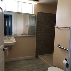 Aurora Home For Seniors - Resident Restroom with Grab Bars and Easy-Access Shower