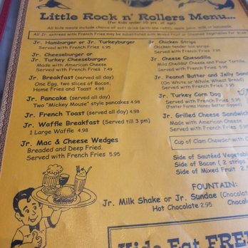 Cafe 50's - Kids' menu. - Diners Near Me - Los Angeles, California