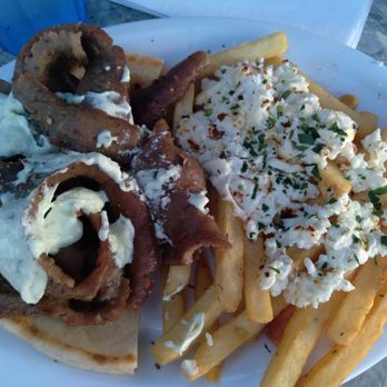 Chris' Taverna - Gyro plate with feta french fries - Greek Near Me - Lake Worth, Florida Chris' Taverna - Gyro plate with feta french fries - Greek Near Me - Lake Worth, Florida