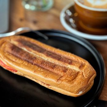 Must Go Coffee - Turkish Beef Soujouk, Tomato & Cheese Toast (Halal) - Coffee & Tea Near Me - Houston, Texas Must Go Coffee - Turkish Beef Soujouk, Tomato & Cheese Toast (Halal) - Coffee & Tea Near Me - Houston, Texas