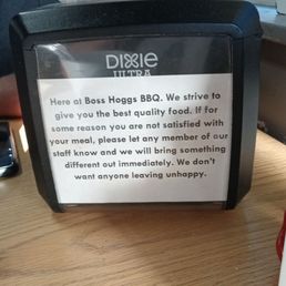The motto of the restaurant!