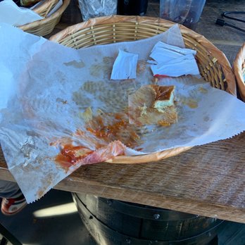 Double Barrel Kitchen & Bar - Left over paper from the patty.. - Sports Bars Near Me - Westerville, Ohio