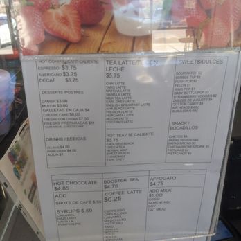 Boba Splash - The detailed menu on the counter - Bubble Tea Near Me - Albuquerque, New Mexico