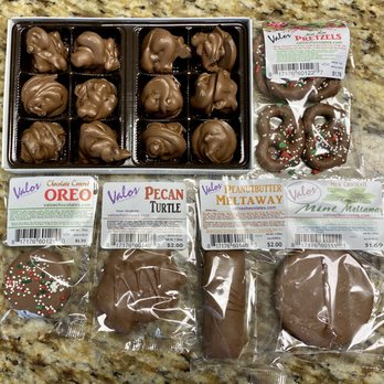 Valos Chocolates - Raisin clusters and several other chocolates - Candy Stores Near Me - New Kensington, Pennsylvania Valos Chocolates - Raisin clusters and several other chocolates - Candy Stores Near Me - New Kensington, Pennsylvania