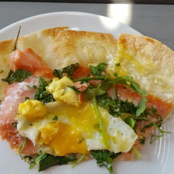 Eggstasy - Smoked salmon, arugala, and egg flatbread delicious - Breakfast & Brunch Near Me - Scottsdale, Arizona