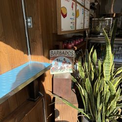 Bar seating by the window