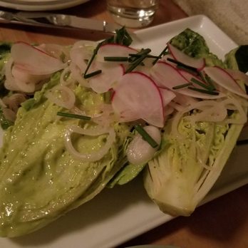 Birba - Little gem lettuces: green goddess, radish, chive ($13) - Wine Bars Near Me - San Francisco, California Birba - Little gem lettuces: green goddess, radish, chive ($13) - Wine Bars Near Me - San Francisco, California