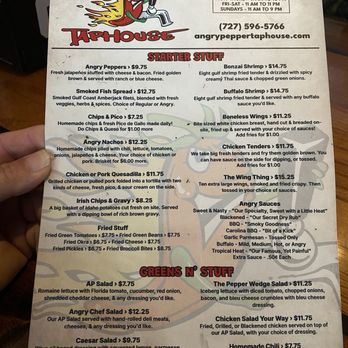 Angry Pepper Taphouse - Menu - Starter Stuff, Greens n' Stuff - Barbeque Near Me - Seminole, Florida