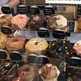 PVDonuts - Counter display of Aug 2018 donuts - Donuts Near Me - Providence, Rhode Island