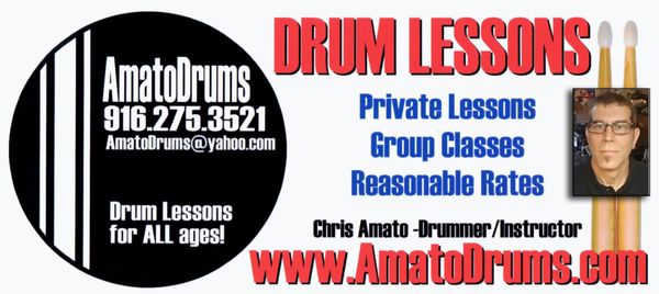 DRUM LESSONS ARE FUN!! - Chris Amato is a dedicated full time Drummer and Instructor who has toured nationally, performed on stages around the world and recorded on dozens of albums, TV and Radio advertisements, movie sound tracks and more over the past 30 + years. Chris's love for drumming is evident by the passion in his playing and teaching. DRUM LESSONS ARE FUN!! - Chris Amato is a dedicated full time Drummer and Instructor who has toured nationally, performed on stages around the world and recorded on dozens of albums, TV and Radio advertisements, movie sound tracks and more over the past 30 + years. Chris's love for drumming is evident by the passion in his playing and teaching.