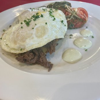 Mangoes - Braised short ribs and fried egg over roasted potatoes and tomato - Seafood Near Me - Key West, Florida
